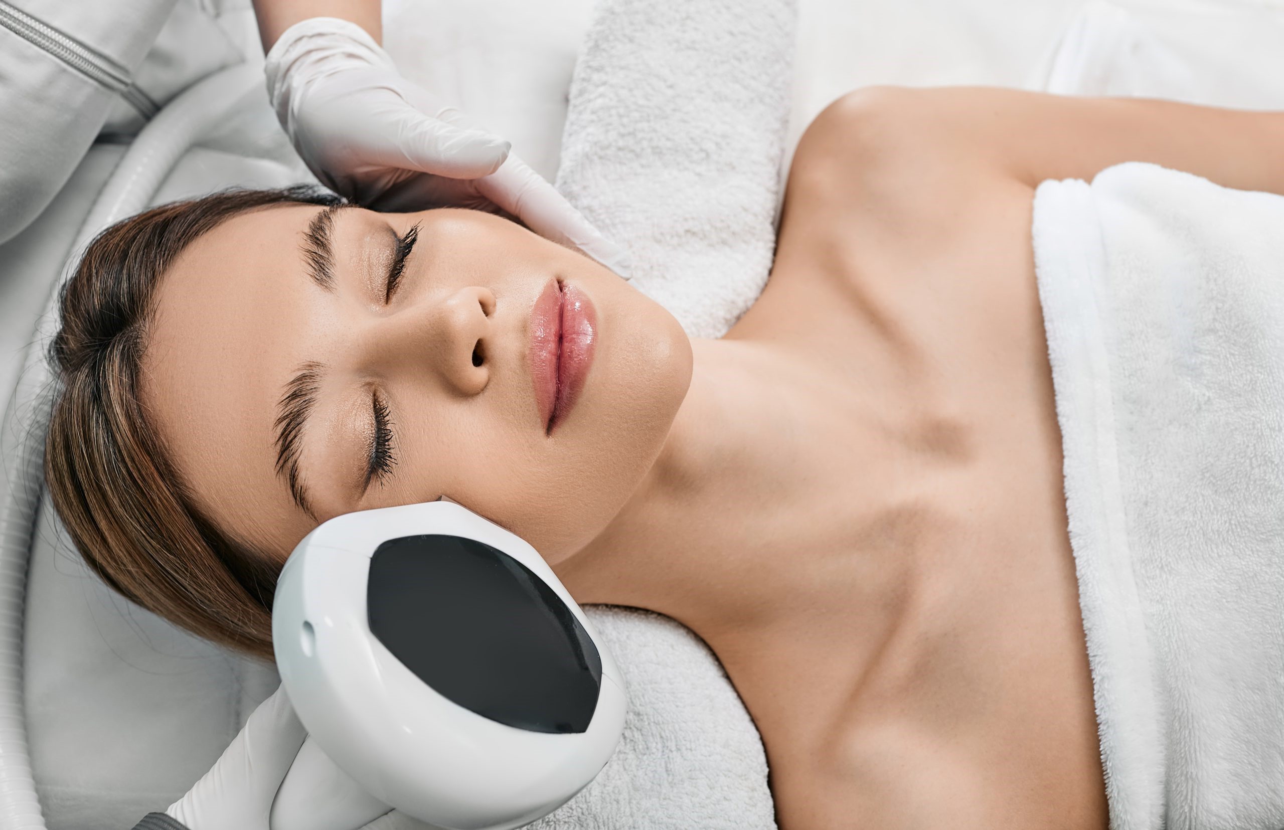 Dermatologist prepping laser resurfacing treatment